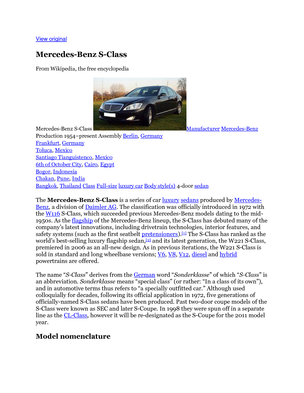 Mercedes-Benz S Coupe 380 SEC 204hp