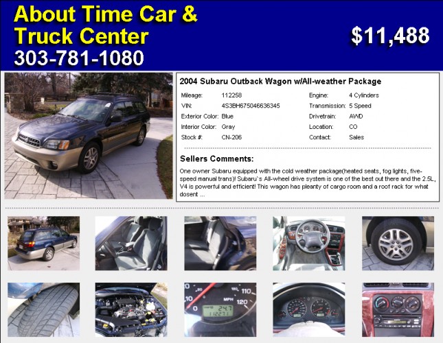 Subaru Outback All Weather Package Wagon
