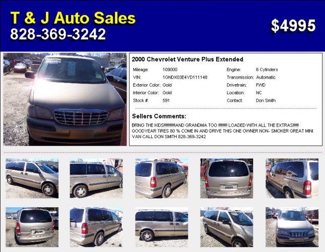 Chevrolet Venture Plus Extended